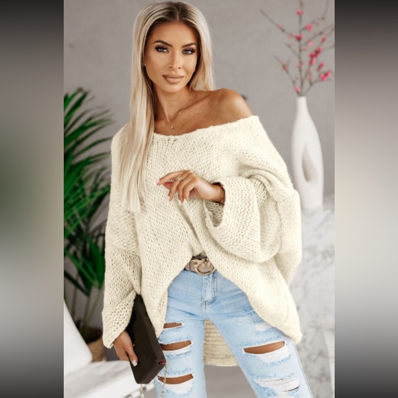 ONLY 1 LEFT! 🎁Apricot Solid Color Loose Knitted V Neck Versatile Lightweight - Picture 4 of 12